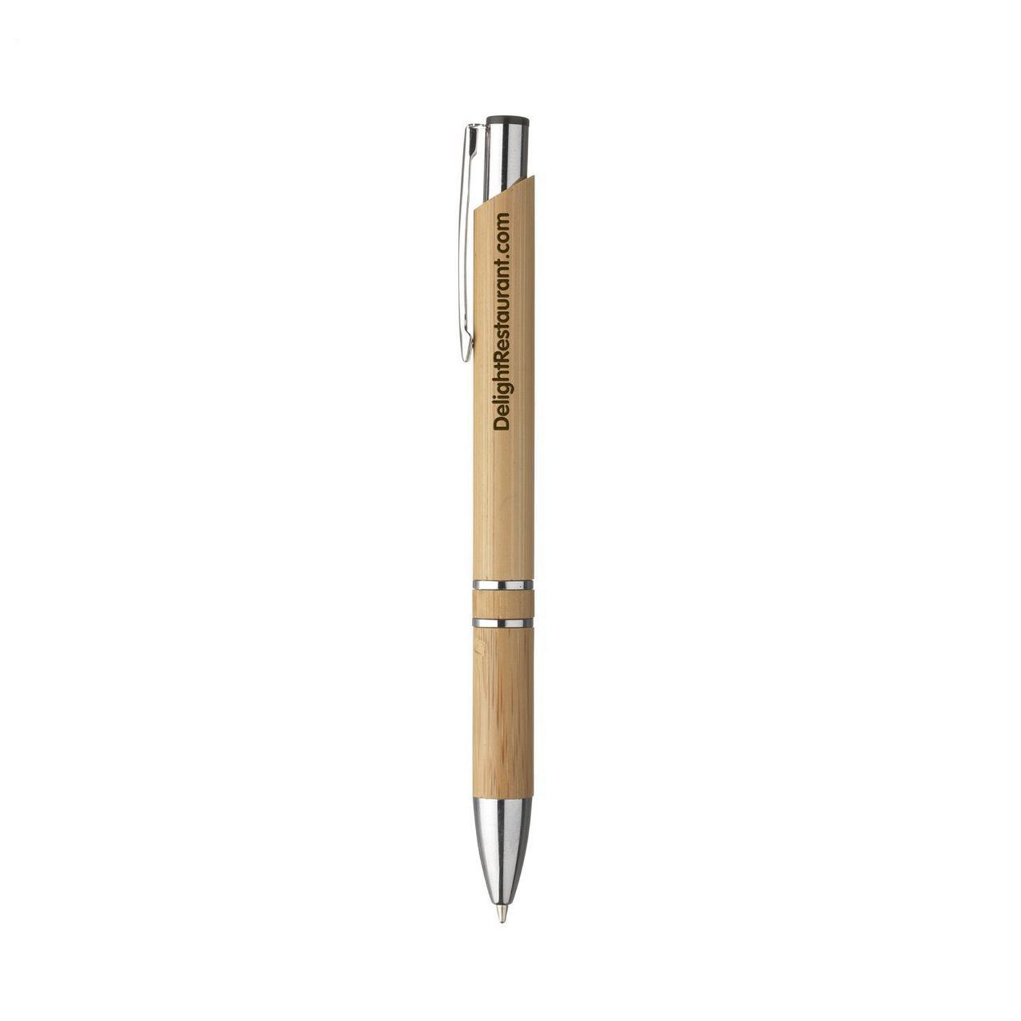 Gezond modus Handboek Bamboe pen | Metalen details