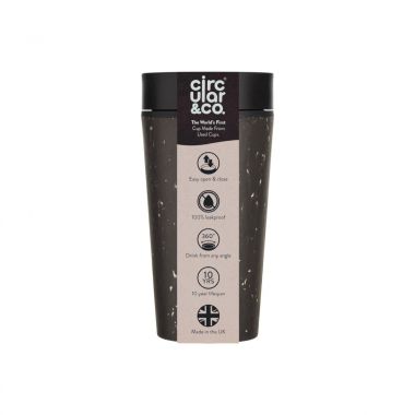 Zwart / zwart Circular&Co | Recycled Coffee Cup | 340 ml