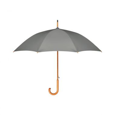 Grijze Paraplu RPET | Houten steel | 58 cm