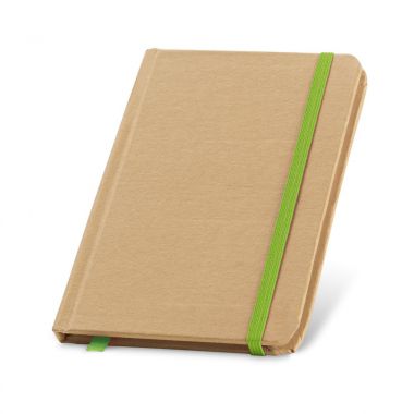 Lichtgroene Notitieboekje karton | Gekleurd elastiek