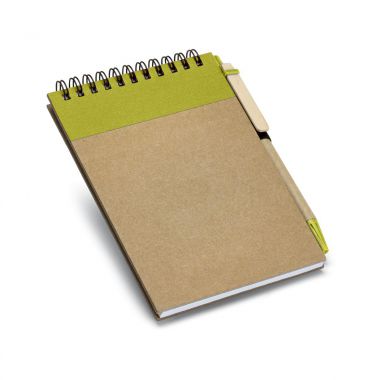 Lichtgroene Eco notitieboekje | Met balpen