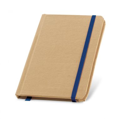 Blauwe Notitieboekje karton | Gekleurd elastiek