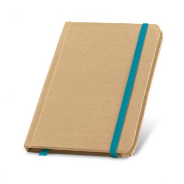 Lichtblauwe Notitieboekje karton | Gekleurd elastiek