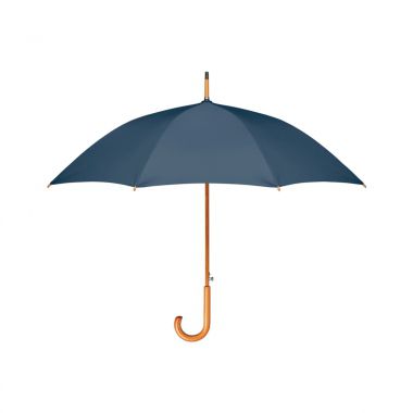 Blauwe Paraplu RPET | Houten steel | 58 cm
