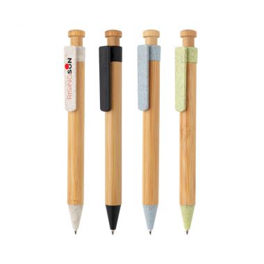 Duurzame pen met bamboe en tarwestro clip